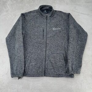 Mercedes Benz Trucks Full Zip Sweeter Mens L Gray Fleece Marled Knit Cardigan